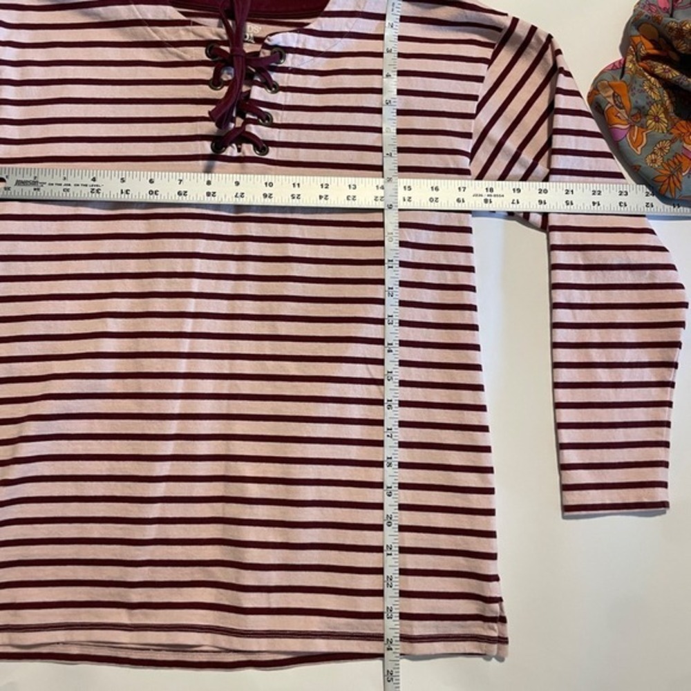 Lands' End Sz XS 100% Cotton Striped Lagenlook 90s Outdoors Classic‎ Logo - Picture 6 of 12